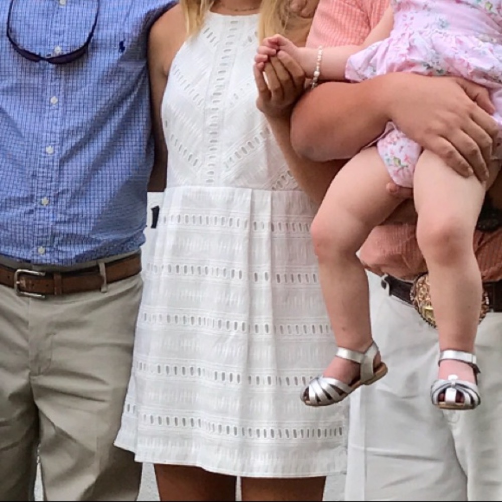 White eyelet loft dress